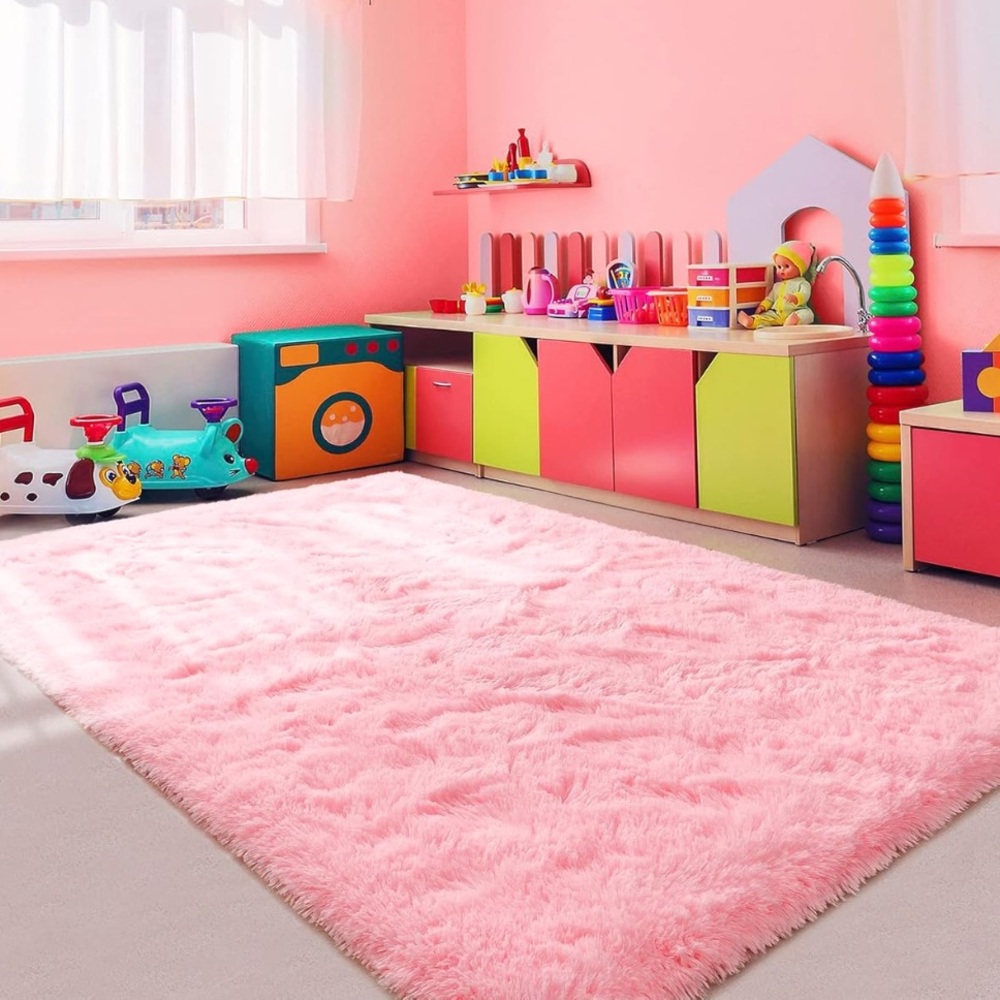 Light Pink Shag Area Rug